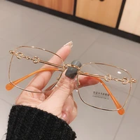 vintage hollow gold clear glasses frame for women anti blue light square computer eyeglasses female new fashion myopia shades