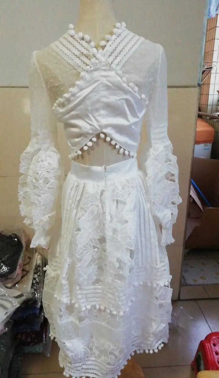 Женское платье макси SHTONGHUA кружевное с глубоким вырезом и высокой