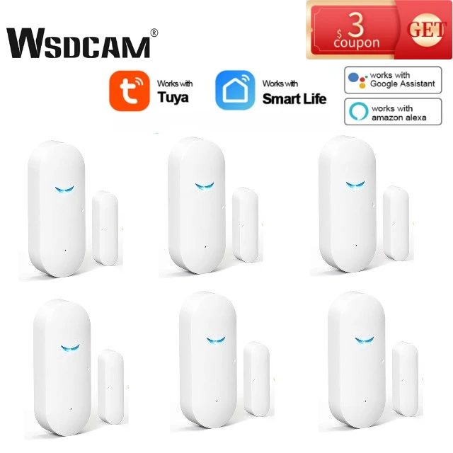 Door Alarm Sensor Wifi Tuya APP Smart Life Windows Detector Compatible With Alexa Google Home Security Alert |