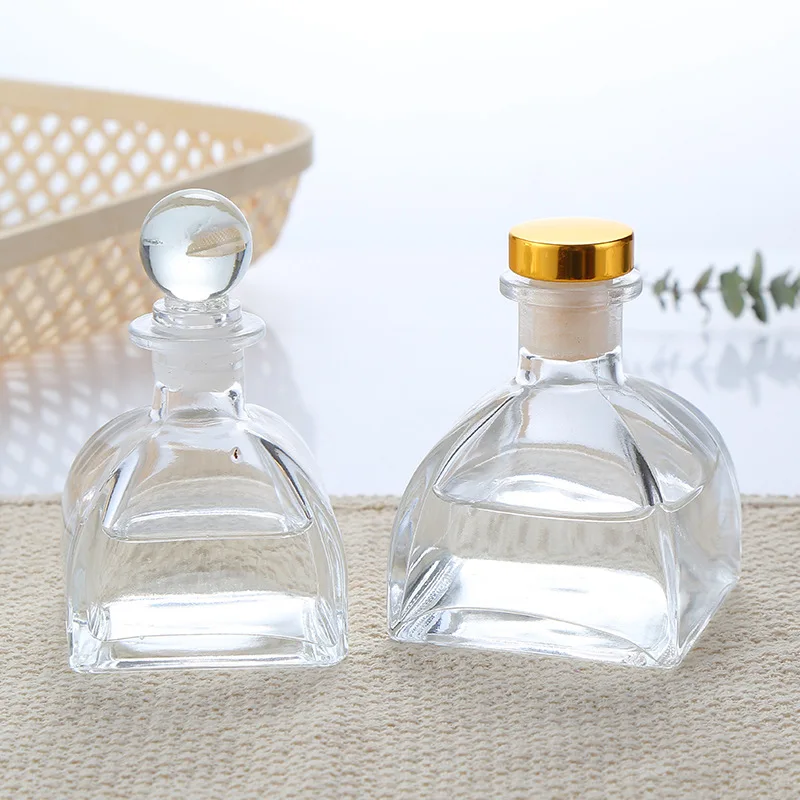 

5PCS 50/110ML Yurt Aromatherapy Glass Bottle Reed Diffuser Empty Potbelly Transparency Bottle for Home Decoration