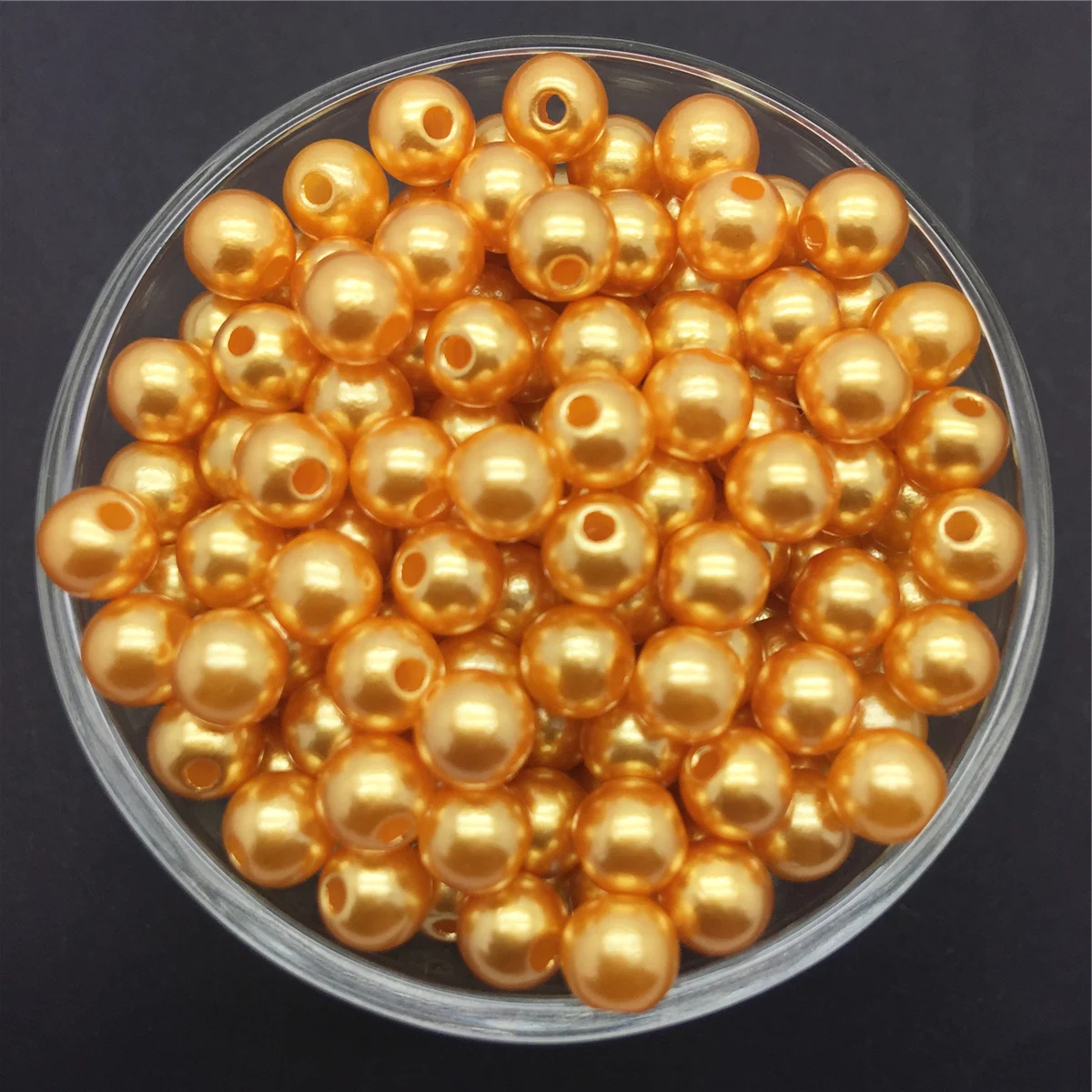 Gold Yellow Новинка 4 мм 6 мм 8 мм 10 мм акриловые круглые жемчужные бусины для изготовления ювелирных изделий - Цвет: Gold Yellow