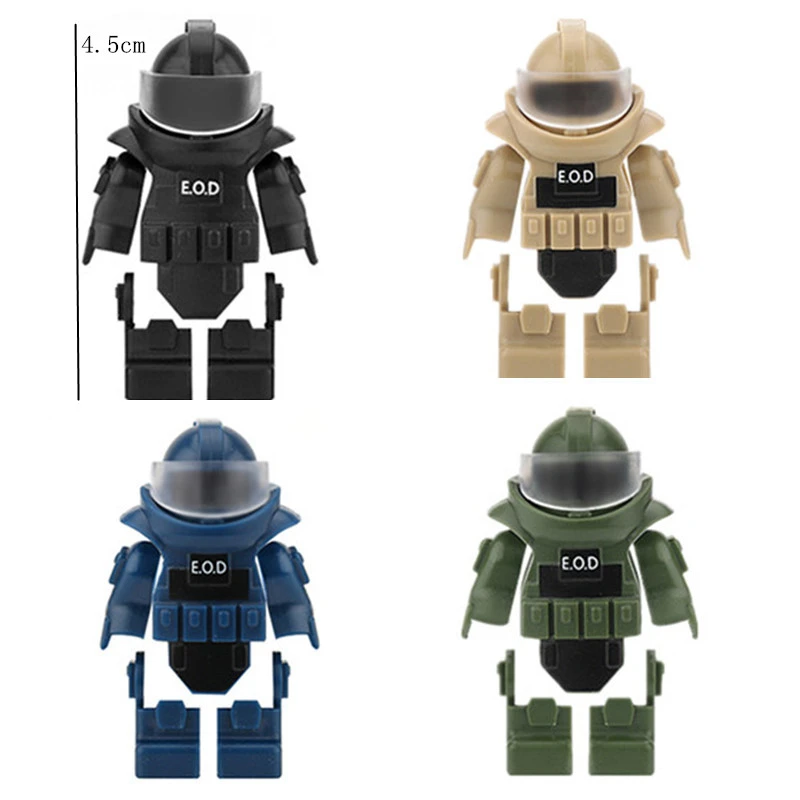 

Набор для сбора военной бомбы, мини Экшн-фигурки, детали MOC, полицейский солдат, аксессуары, строительные блоки, «сделай сам», обучающие игрушки для детей