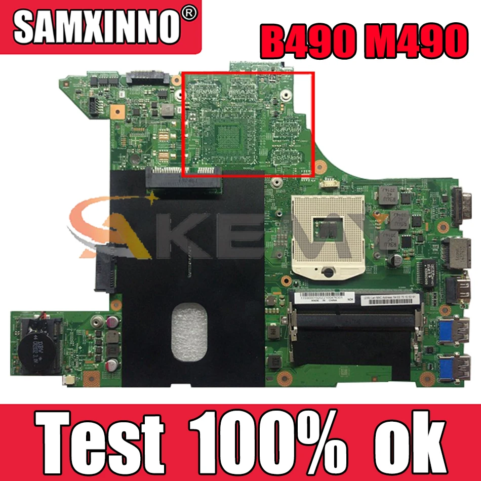 

Материнская плата Akemy для ноутбука Lenovo B490, M490, V490, B480, V480, B4306, 48,4td06.01m, HM76, DDR3 100%, тест ОК