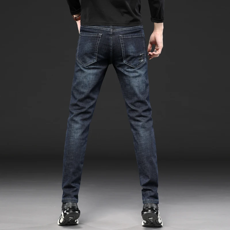 Male Jeans Men Men'S Jean Homme Denim Slim Fit Pants Trousers Straight Black Biker Skinny Designer Casual Business Stretch Soft | Мужская