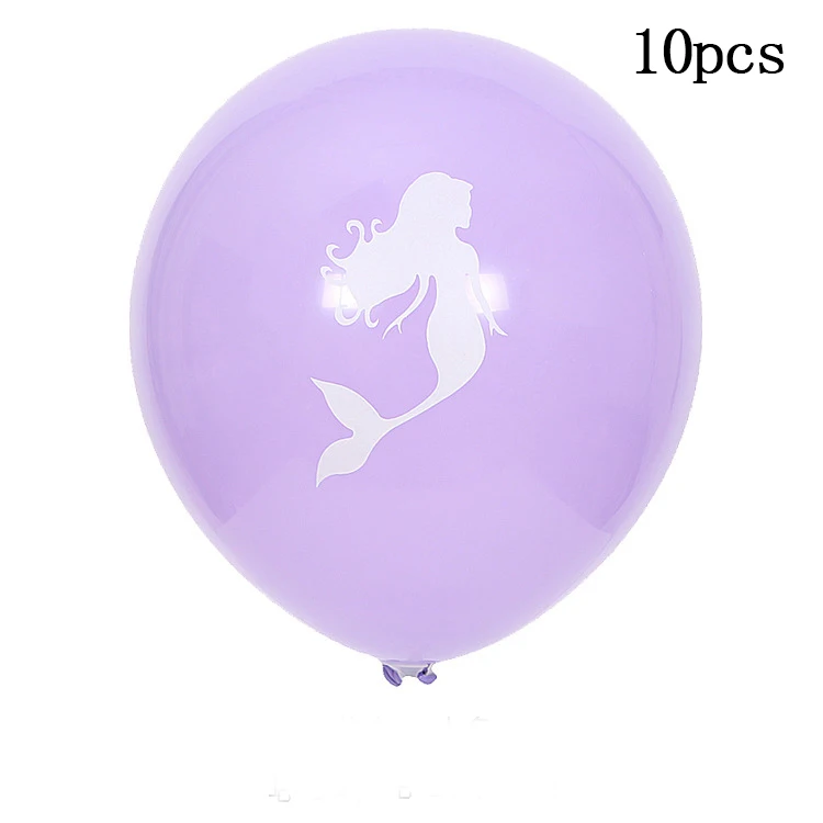 purple latex ballon Тема русалки вечерние бумажные Пригласительные открытки на свадьбу, день рождения, вечеринку, украшения для девочек, открытки на день рождения, вечерние принадлежности - Цвет: purple latex ballon