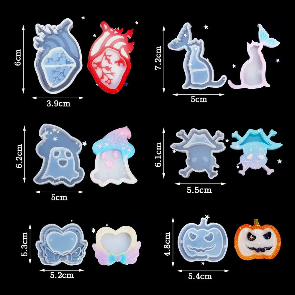 12 стилей шейкер зыбучий песок смола литье силиконовые формы Тыква Форма