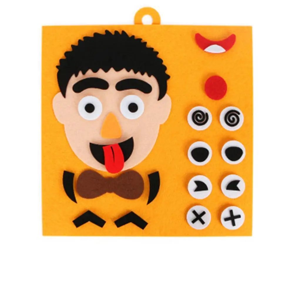 

Expressions DIY Felt Fabric Handmade Stickers Toys Teaching For Children Kids Puzzle Change Aids Educational Toys Emotion D0F8