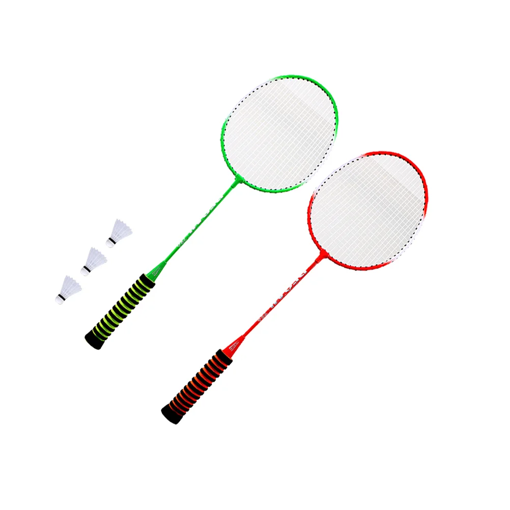 

2 Pcs Steel Alloy Badminton Racket Sponge Color Grip Training Outdoor Sports Leisure Toys Badminton Equipment Supplies for Pract