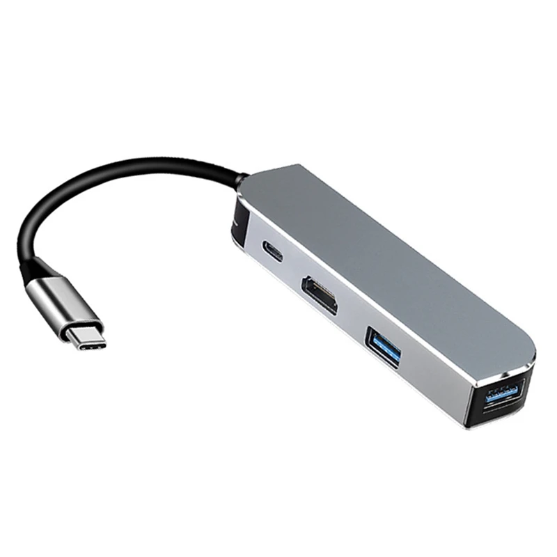 

4-In-1 Docking Station Type-C HUB USB3.0X2+PD+ Compatible With HDMI For Computer TV Adapter