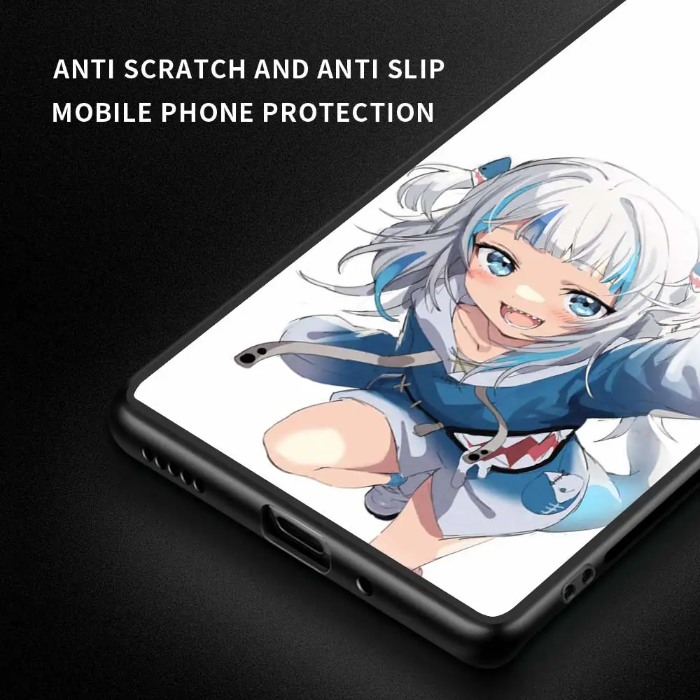 

Luxury Phone Case For Samsung M31 M30s M51 M31s M11 Black Cover For Galaxy A51 A71 A50 A21s Shell Gawr Gura Hololive Anime Girl