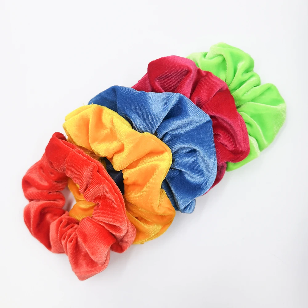 hair clip ins 5PCS/Set Velvet Scrunchies Elastic Rubber Hair Bands Women Girls Soft Solid Headbands Ponytail Holder Hair Rope Tie Accessories hair ties for women