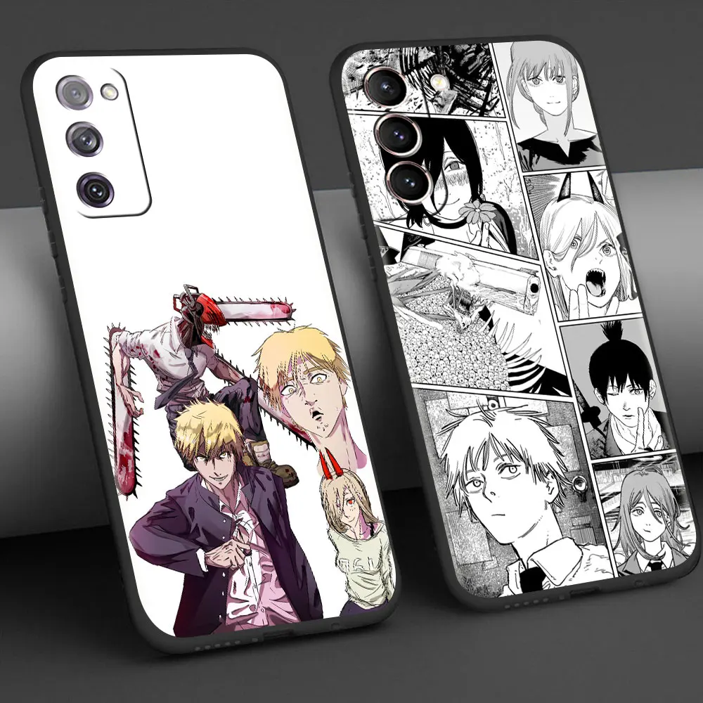 

Hot Chainsaw Man Soft Case For Samsung Galaxy S20 FE S21 Ultra S9 S10 Plus S10e S8 S7 A51 A71 Black Matte Phone Cover