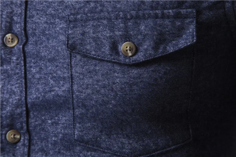 Мужская хлопковая рубашка с длинным рукавом повседневная приталенная деловая