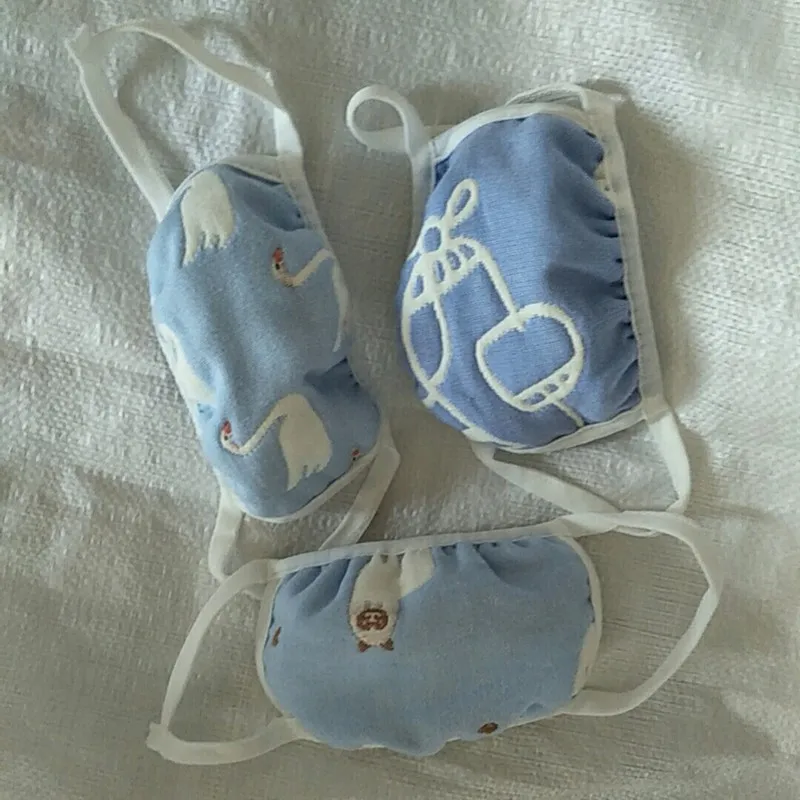 Детские маски хлопок 6 слоев марли чтобы согреть детей Антивирусная маска