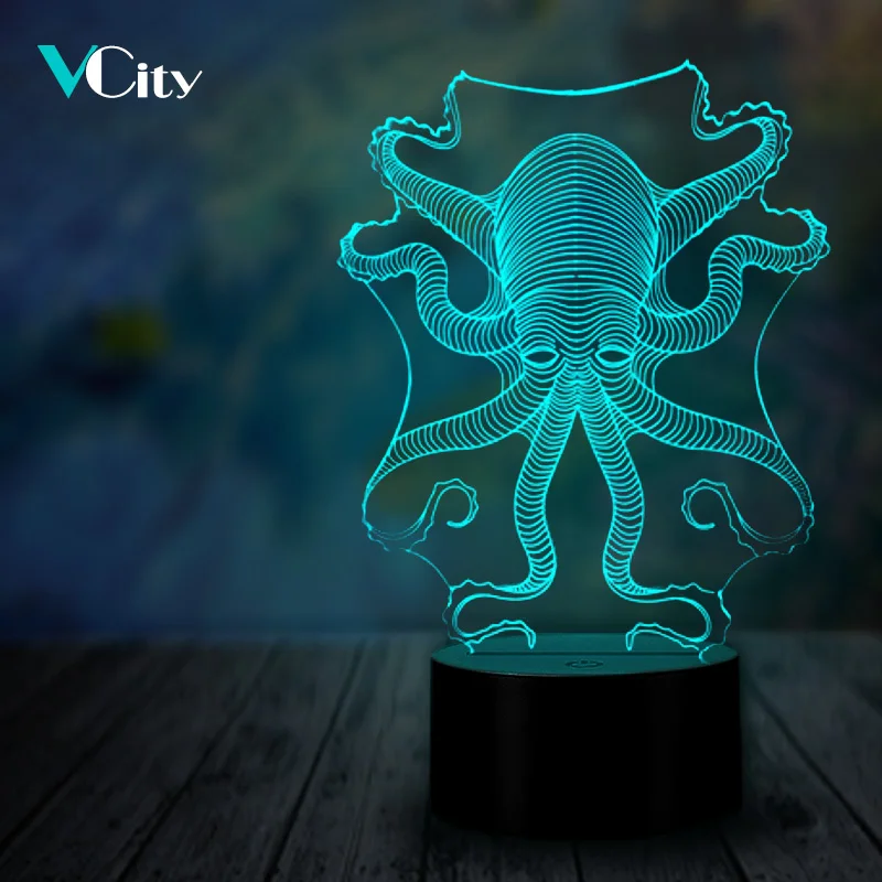 VCity кальмар 3D светодиодный сенсорный пульт дистанционного управления Ночной