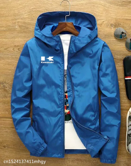 

Motorcycle Jacket Windproof for kawas Jacket Mobike Riding Hooded Suit Windbreaker Racing zipper Coat