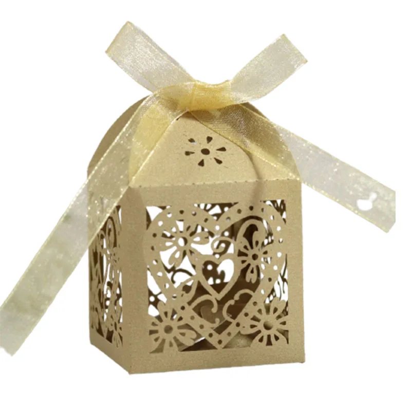 10 шт. цветком влюбленной Герат лазерная резка свадебные сувениры подарки коробка