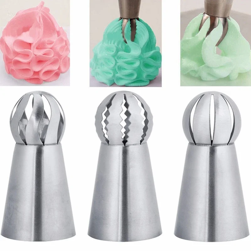 

3pcs Cream Icing Piping Nozzles Tips DIY Cake Decorating Stainless Steel Pastry Cupcake Baking Tools Kitchen Supplies