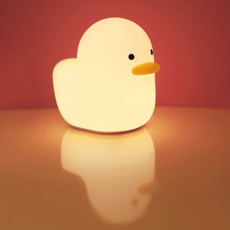 Night Table Lamp Silicone Soft Touch Cute Small Duck Sensor Charging Led Light For Baby Kid Children Bedroom Decor Lighting Gift | Освещение