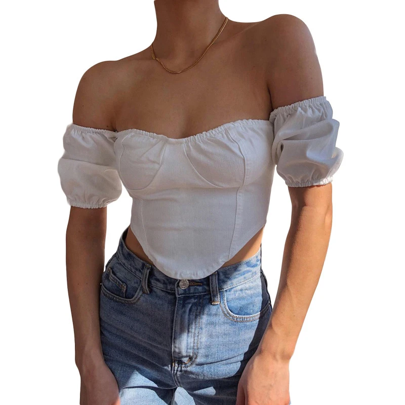 

Women Slim Camisole Exquisite Gift Box Nice Unique Adjustable Comfora Tops Summer French Style Shirt with Puff Sleeves Retro