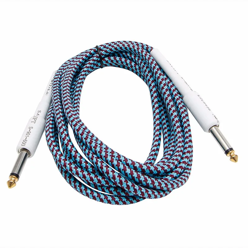 

10FT Guitar Bass Cable 6.35mm*3m 1/4" Instrument Cable for Electric Guitar Bass Mono Male To Male Audio Cable Braided Wire Cord