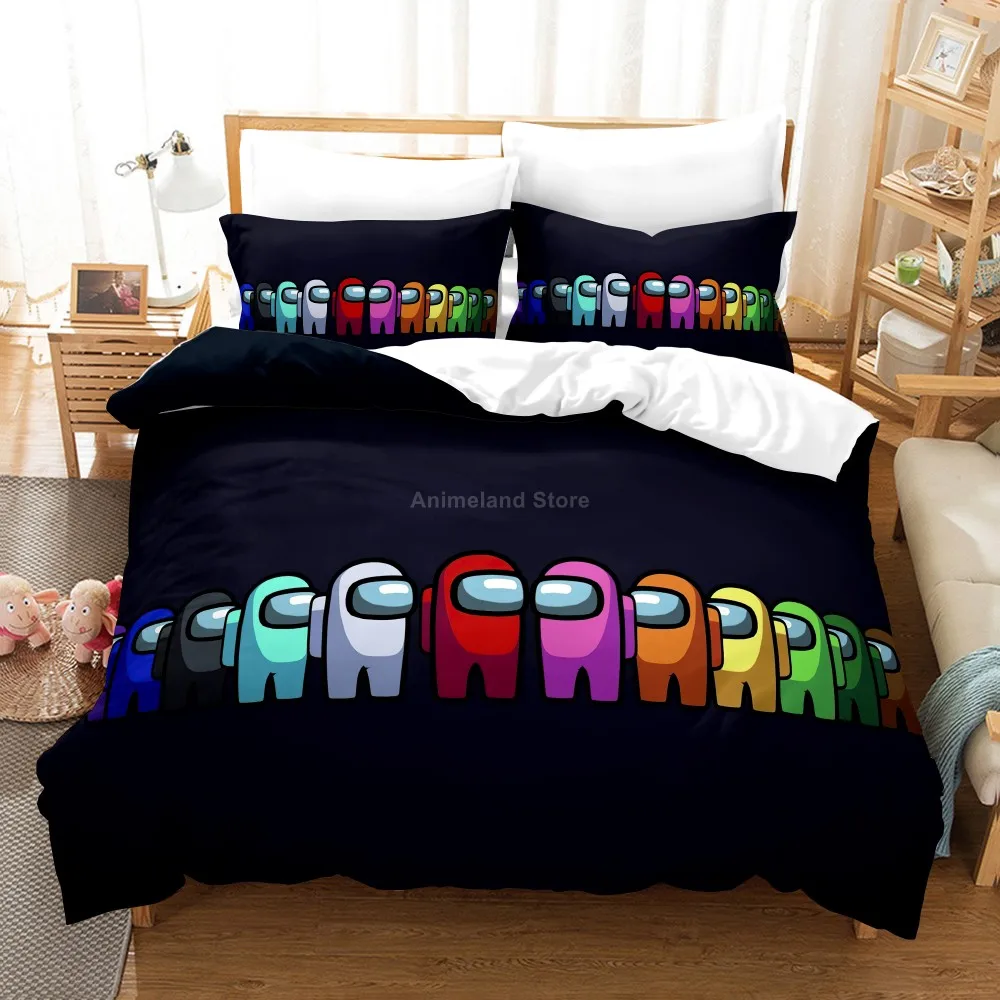 

Game Among Us 3D Printed Comforter Bedding Set Suit Kids Duvet Cover Sets Cartoon Bed Children Bedroom Luxury Bedclothes Gift