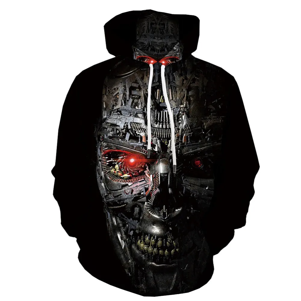 

bullet Skull 3D Hoodies Men Women Streetwear Sweatshirts Men terror Skull Printed Hoodie Harajuku Casual Unisex Sportswear Tops