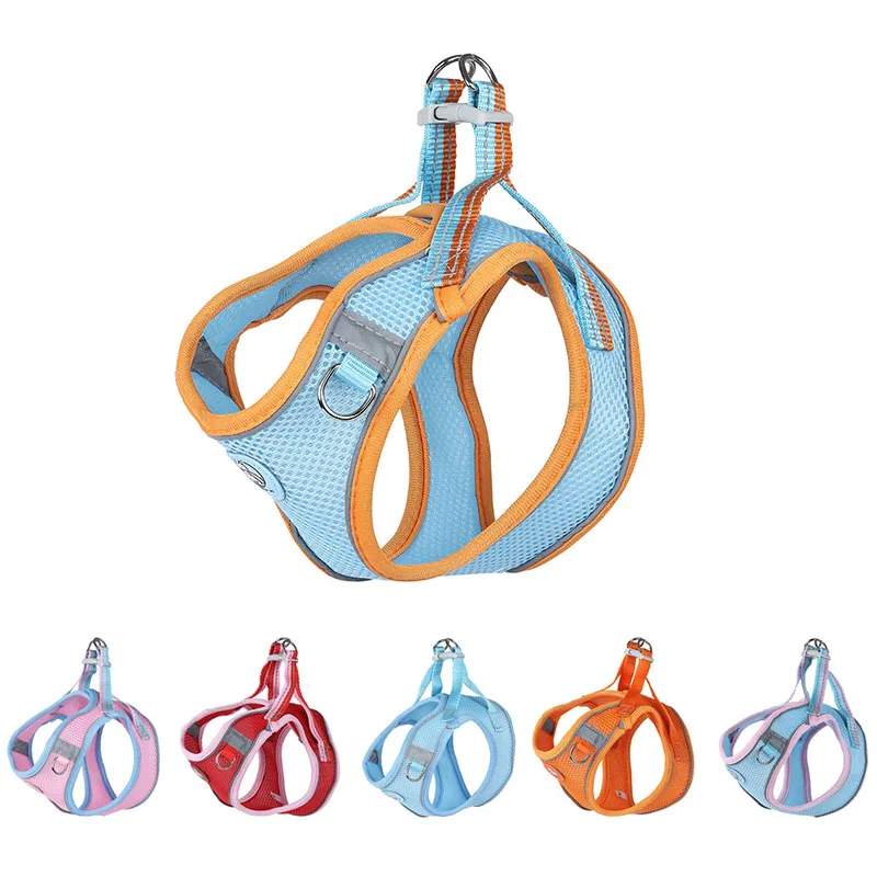 Adjustable Nylon Breathable Pet Dog Reflective Harness Vest With Lead Leash Set For Outdoor Walking Chest Strap Kitten | Дом и сад