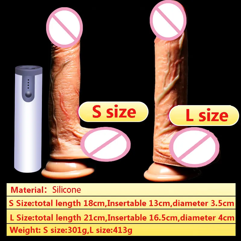 GaGu мягкий реалистичный фаллоимитатор на присоске Телескопический с подогревом