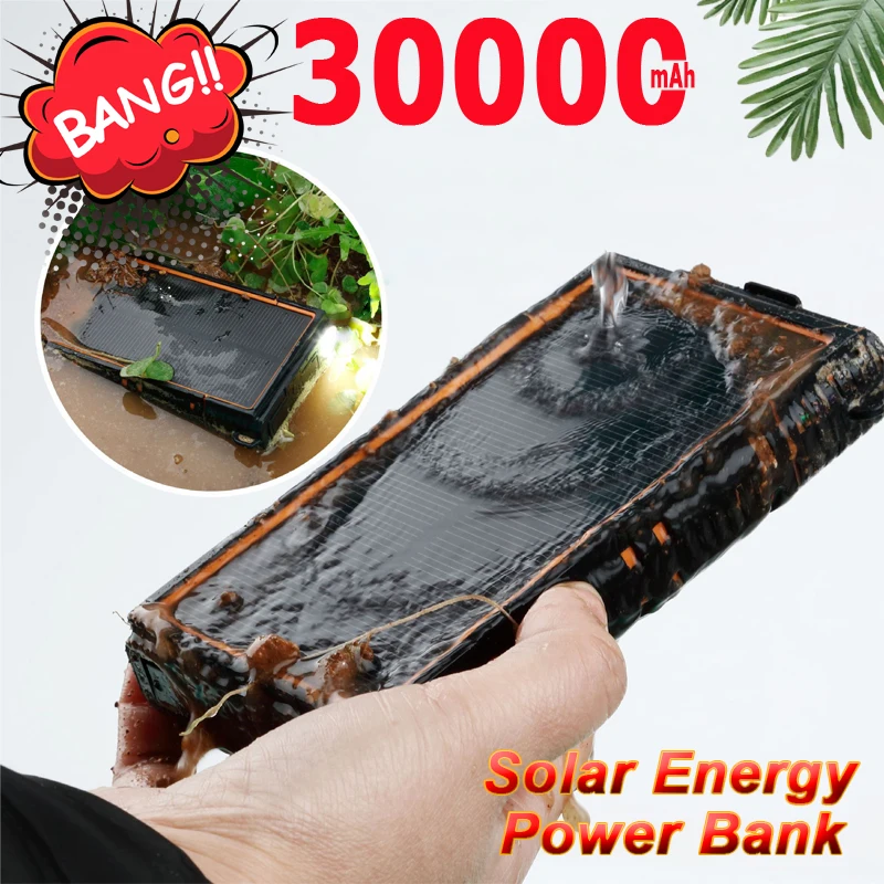 30000 мАч Солнечный внешний аккумулятор большой емкости портативное зарядное