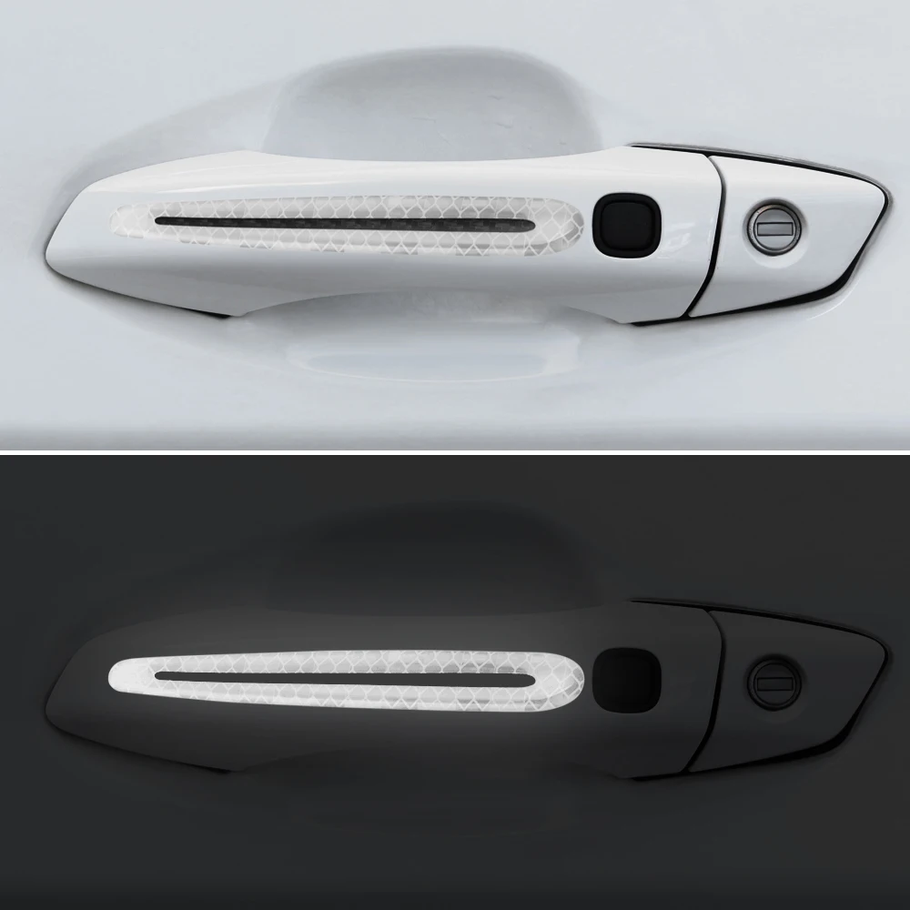 Car Door handle Sticker Decal Warning Reflective Tape for Seat Leon Ibiza cupra Altea vw passat b5 b6 golf skoda octavia | Автомобили и