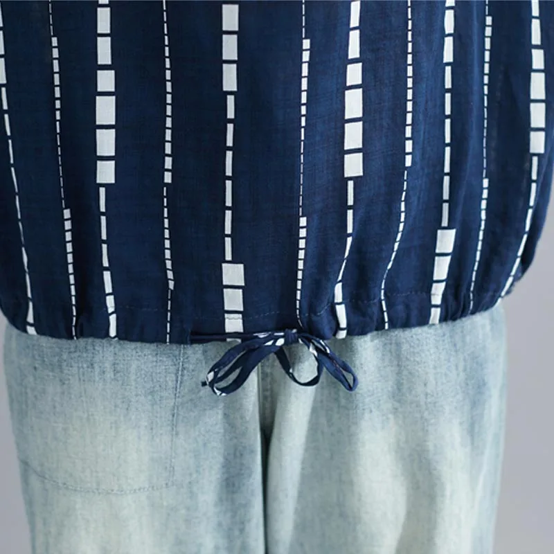 

Plus Size Batwing Sleeve Tee Shirt Female Autumn Fashion Cotton Linen Striped Tshirt Big Size Loose Casual T-Shirts 2019