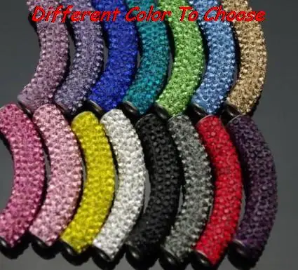

f54ing can choose color mixed multi color long bending tube beads Wholesale bead for bracelet crystal