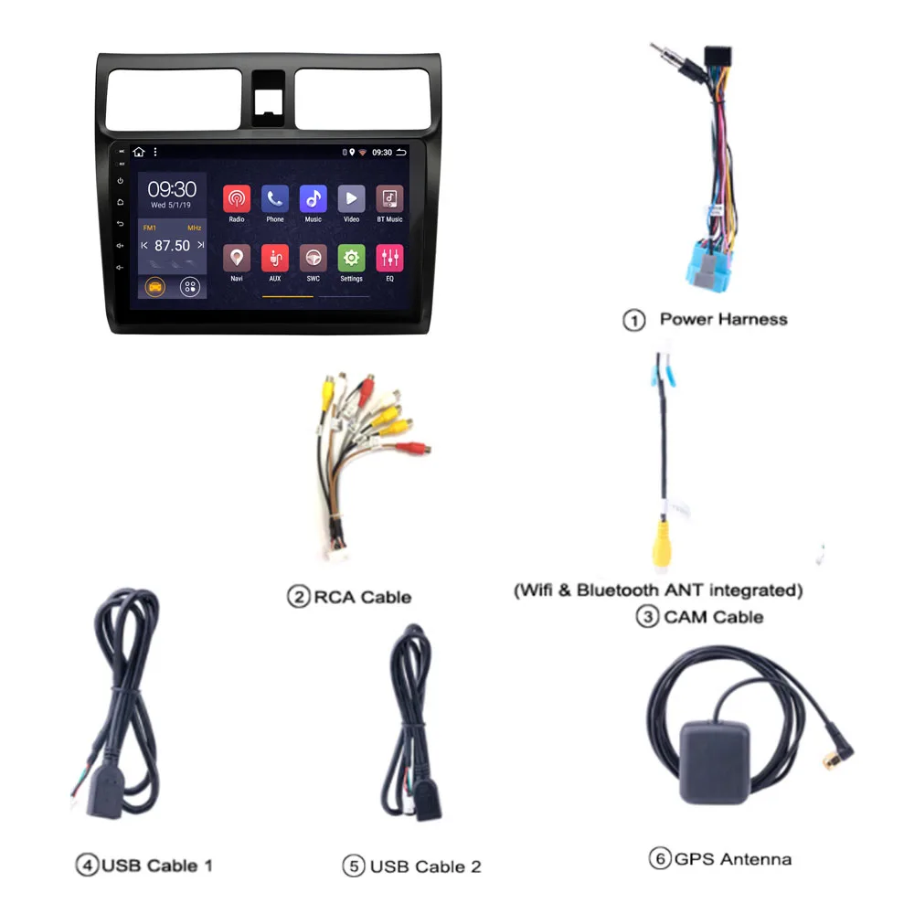 Автомагнитола 1 din android 2 32 ГБ 8 ядер для Suzuki Swift мультимедиа авто 2004-2010 dvd automotivo coche