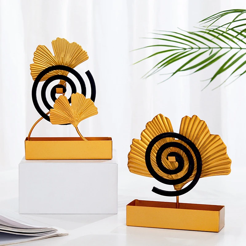 

1 Pcs Ginkgo Leaf Mosquito Coil Holder Wrought Iron Fireproof Portable Hanging Mosquito Coil Shelf Home Indoor Ginkgo Leaf