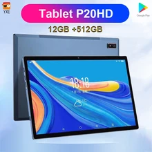 Tablets P20HD 10.1 Inch 12GB RAM 512GB ROM Tablet Android 11.0 5G Network WIFI GPS 10 Core Dual SIM Phone Call Tablette PC Sale