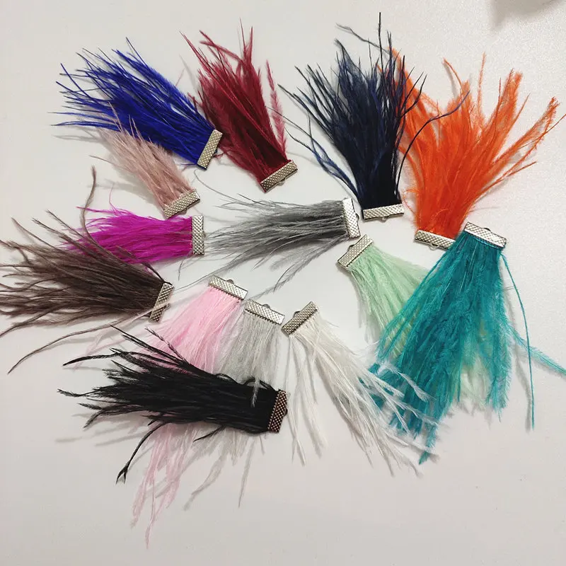 

Silver Hooks Real Ostrich Feather Long Drop Earrings Clip Earrings Shiny Circle Sexy Party Gifts For Women Girls Jewelry