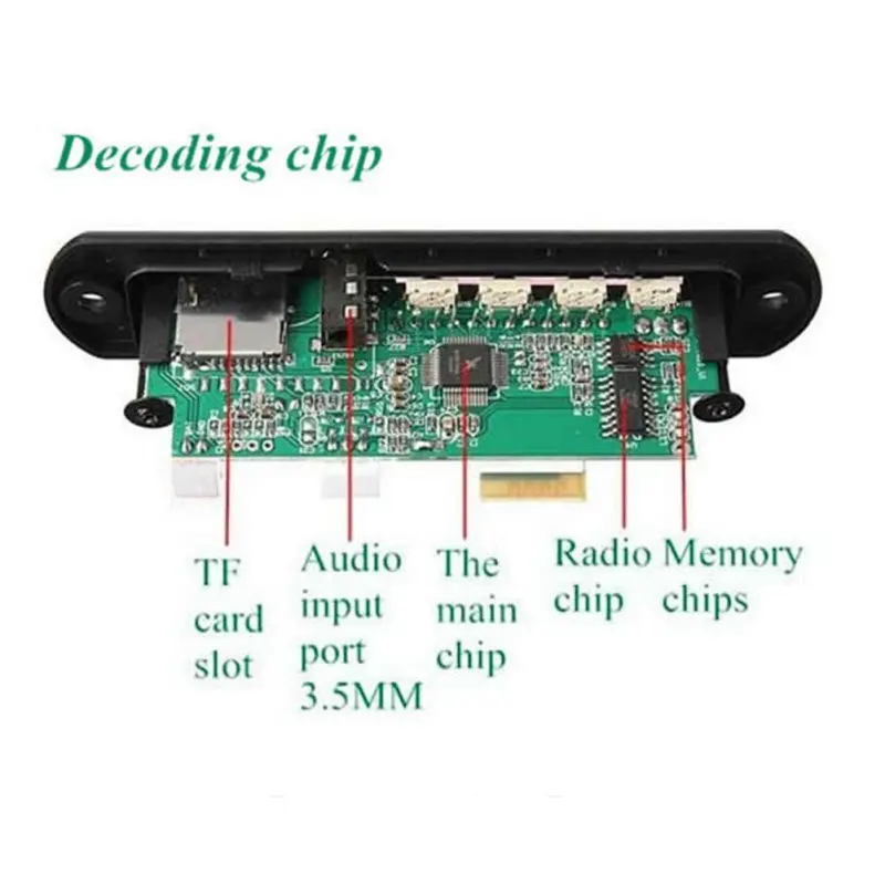 Новый MP3 Bluetooth декодер 12 В плата с FM радио TF карта порт 3 5 мм для плеера