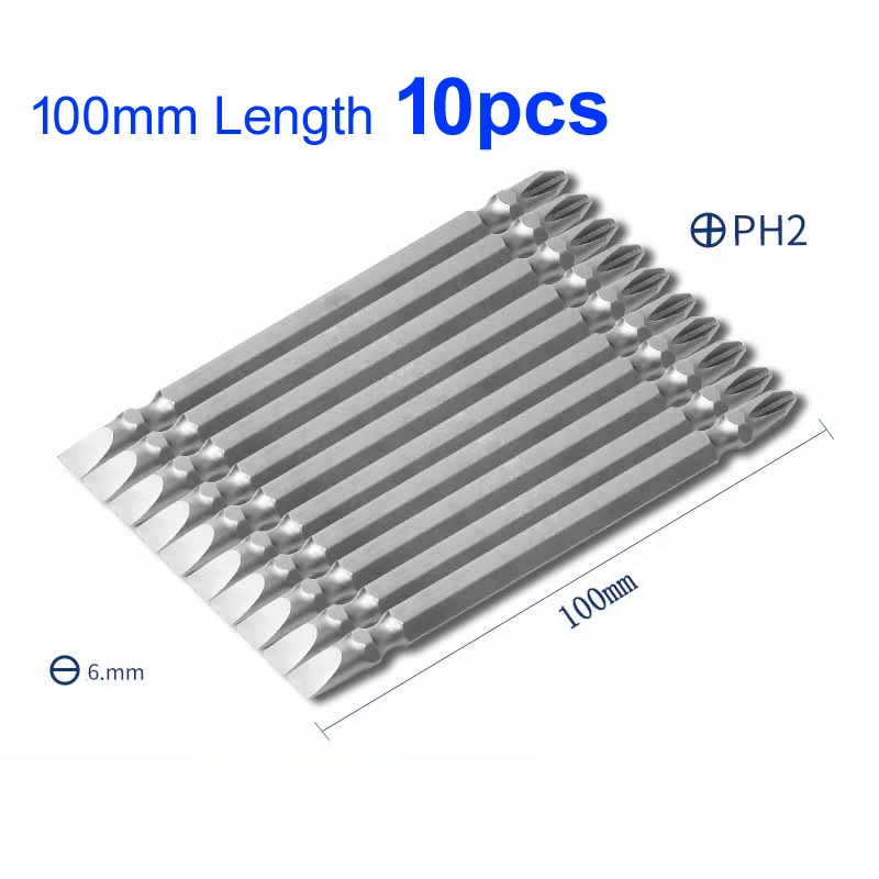

Набор насадок Phillips PH2 и 6 мм с шестигранным хвостовиком, 50 мм, 65 мм, 100 мм, 150 мм, 200 мм, 10 шт./комплект