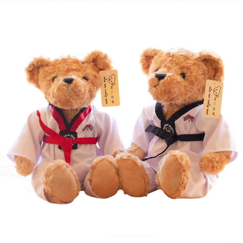 

25/35cm New Cute Teddy Bear Taekwondo Bear Cub Doll Couple Kid's Small Teddy Plush Toy Valentine Xmas Birthday gift For Kids