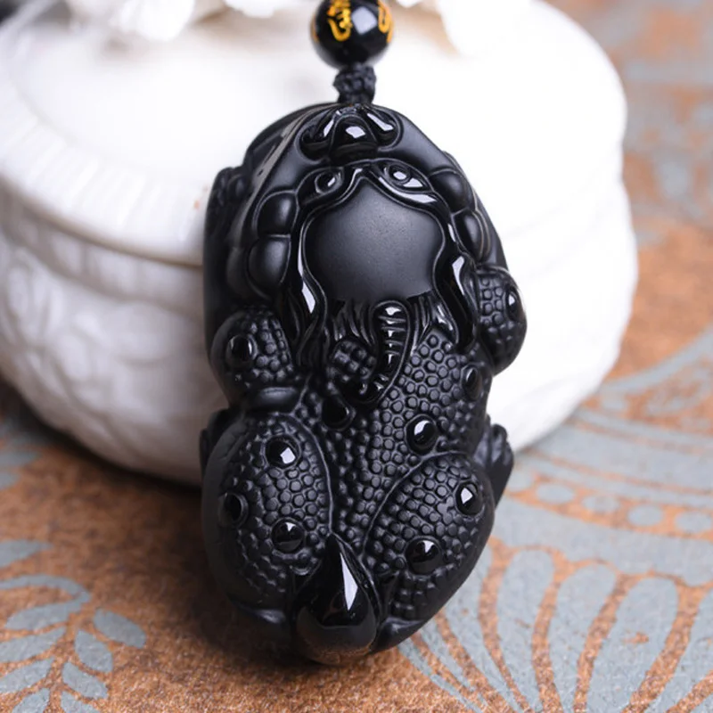 Прямая поставка высококачественный кулон из натурального обсидиана подвеска PIXIU