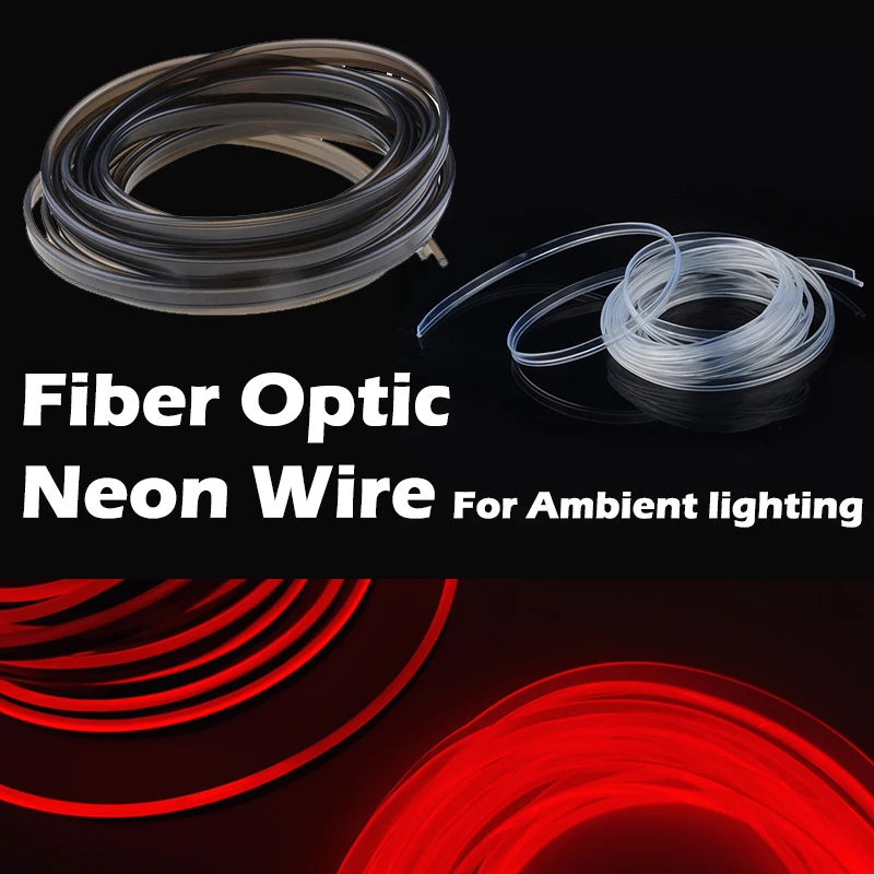 Купи 3mm Fiber Optic Neon Wire Extended Strip Invisible Light Guide Accessories For Car Interior Ambient Lighting Equipment Black за 485 рублей в магазине AliExpress