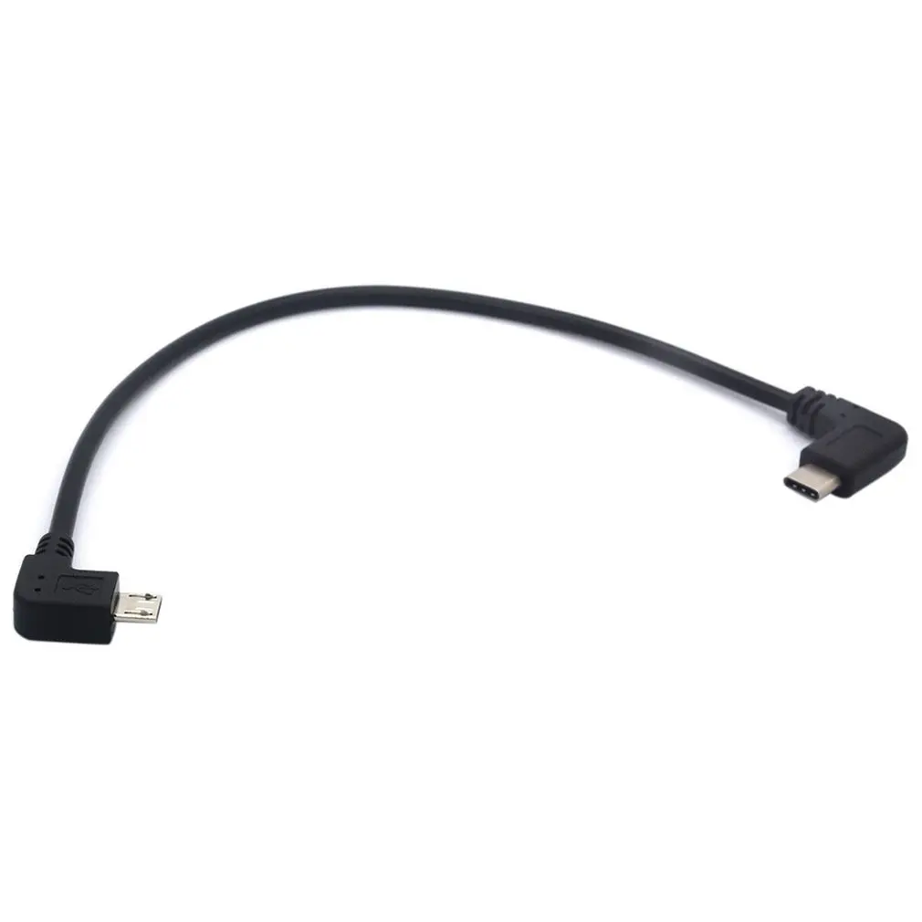 Изысканный дизайн прочный кабель типа C к Micro USB 90 градусов 5 Pin штекер мужской
