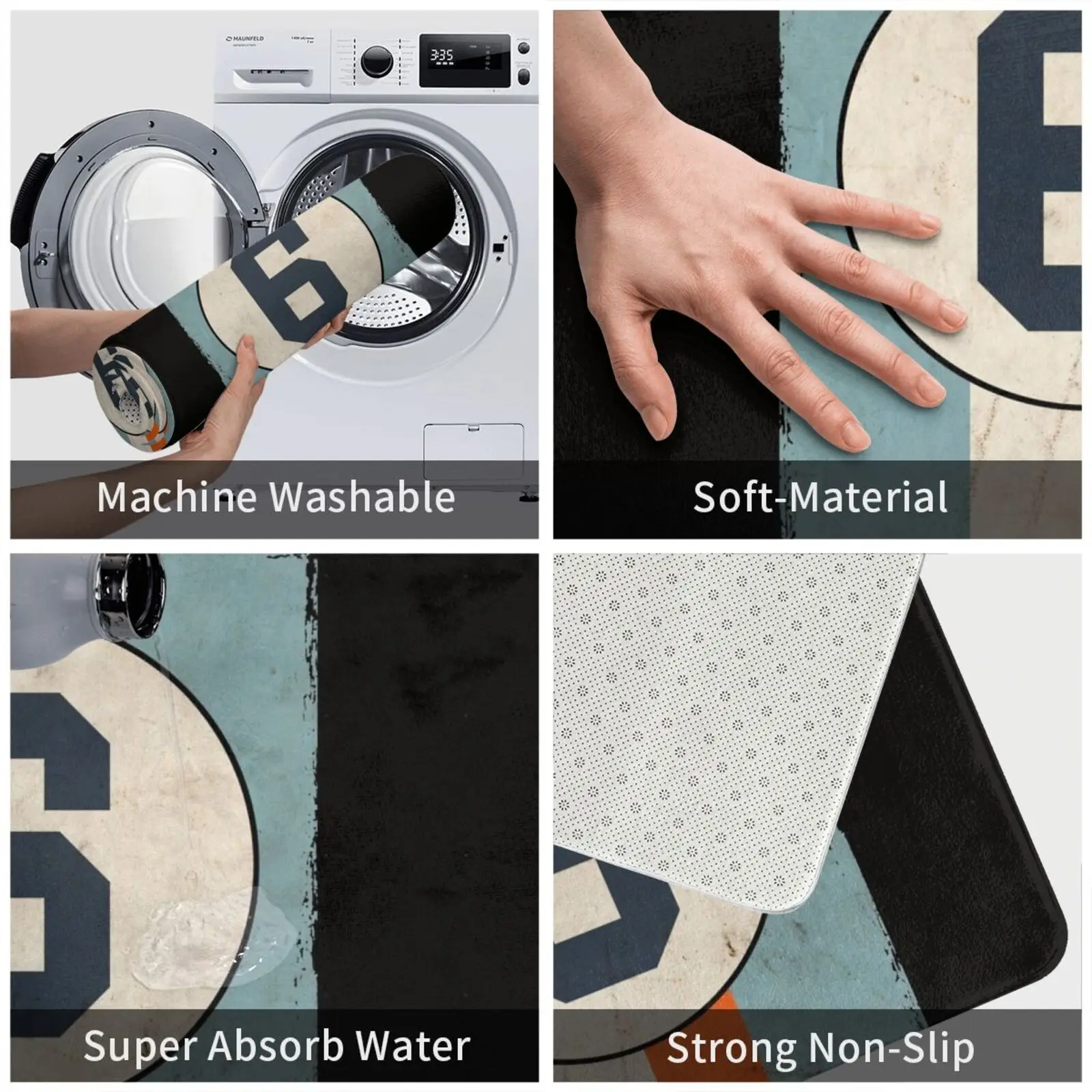 Гоночный коврик в стиле ретро Мягкий Нескользящий ковер полоску для мотоспорта