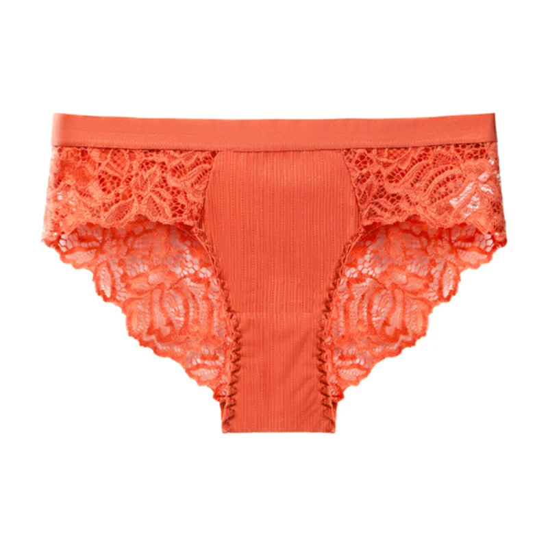

Female Girl Cotton Briefs Intimate Underwear For Women Lace Hollow Out Transparent Temptation Panties Flower Embroidery Sexy