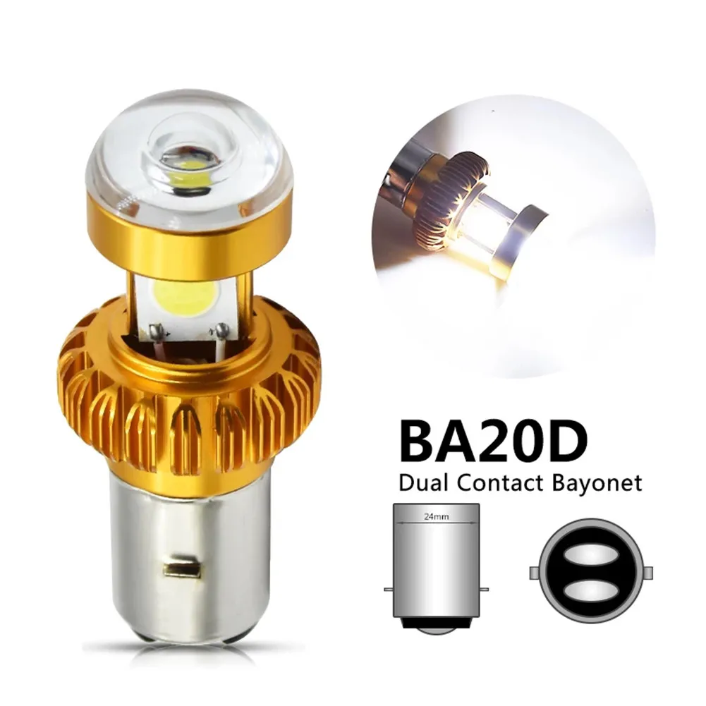 

BA20D LED Motorcycle Headlight Lamp 3COB 65000K High Power High/low Beam 8-80V Motorcycle Headlights Electsric Vehicle Light
