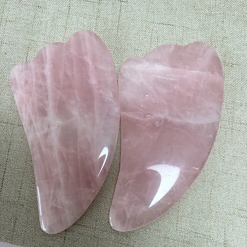 Скребок из розового кварца натуральный розовый кварц терапия тела массажер