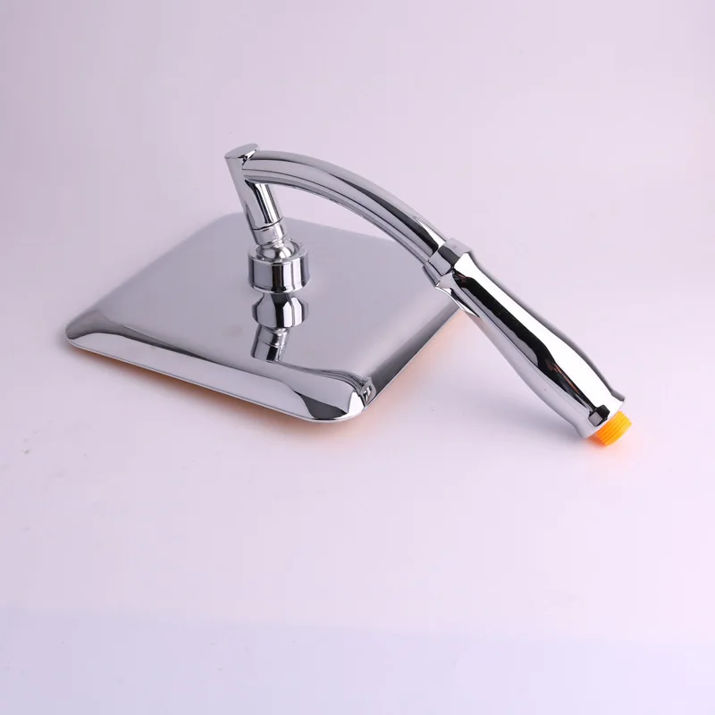 

ABS Chrome 9 Inch Square Thin Rotatable Top Rain Shower Head Wall Mounted Extension Arm Water Saving Pressure Spray Shower Bath