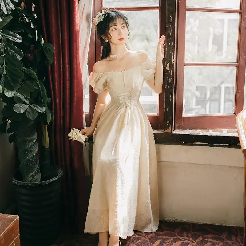 Женское винтажное платье во французском стиле элегантное новое летнее 2020 с