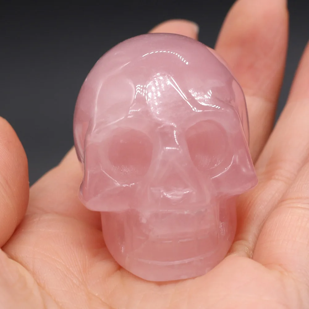 

Natural Healing Gemst Crystal Skull Stone Ornament Carved Crystal Ghost Head Crafts for Home Decoration Halloween Party